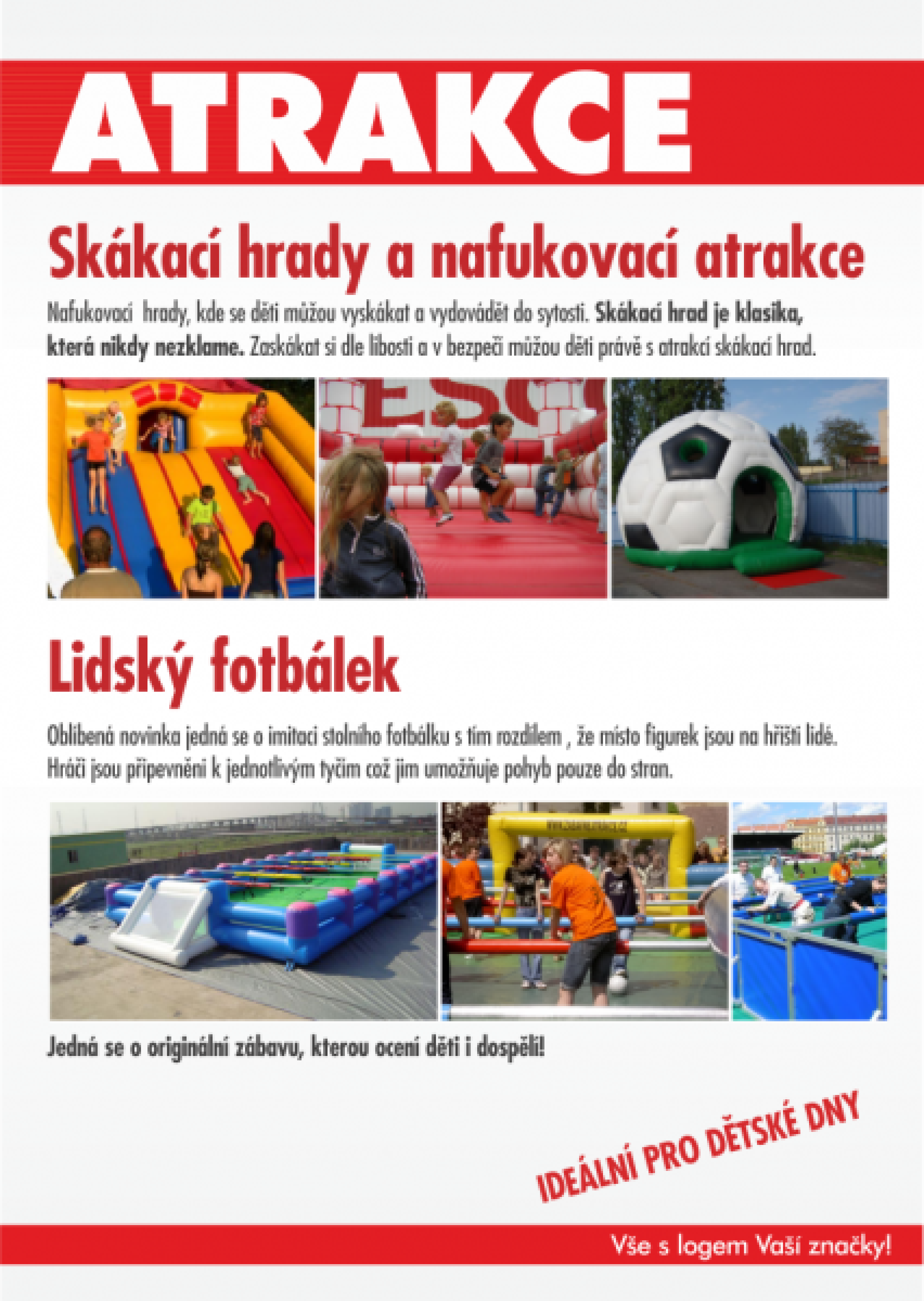 nabídka atrakcí