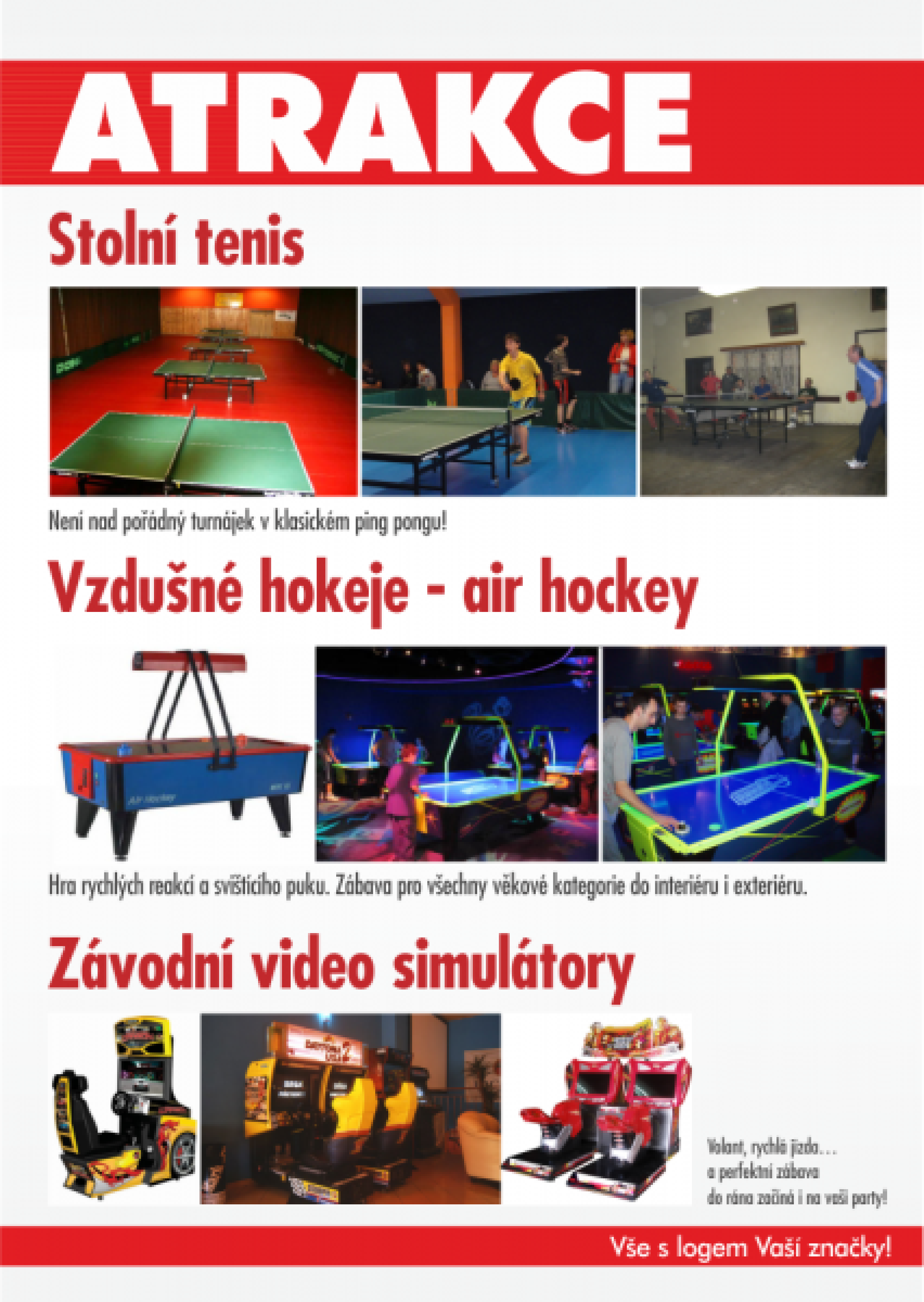 nabídka atrakcí