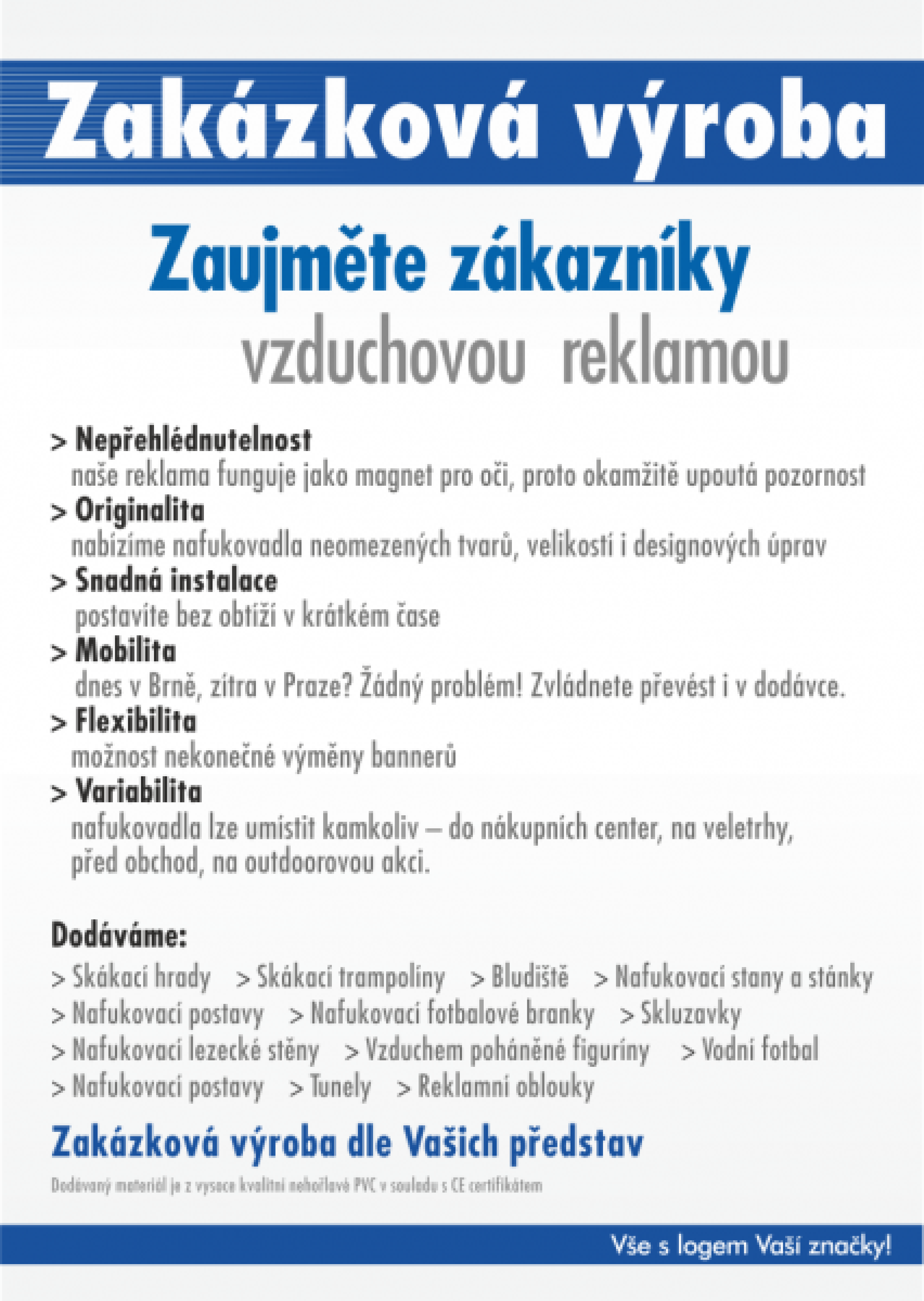 vzduchem poháněna reklama