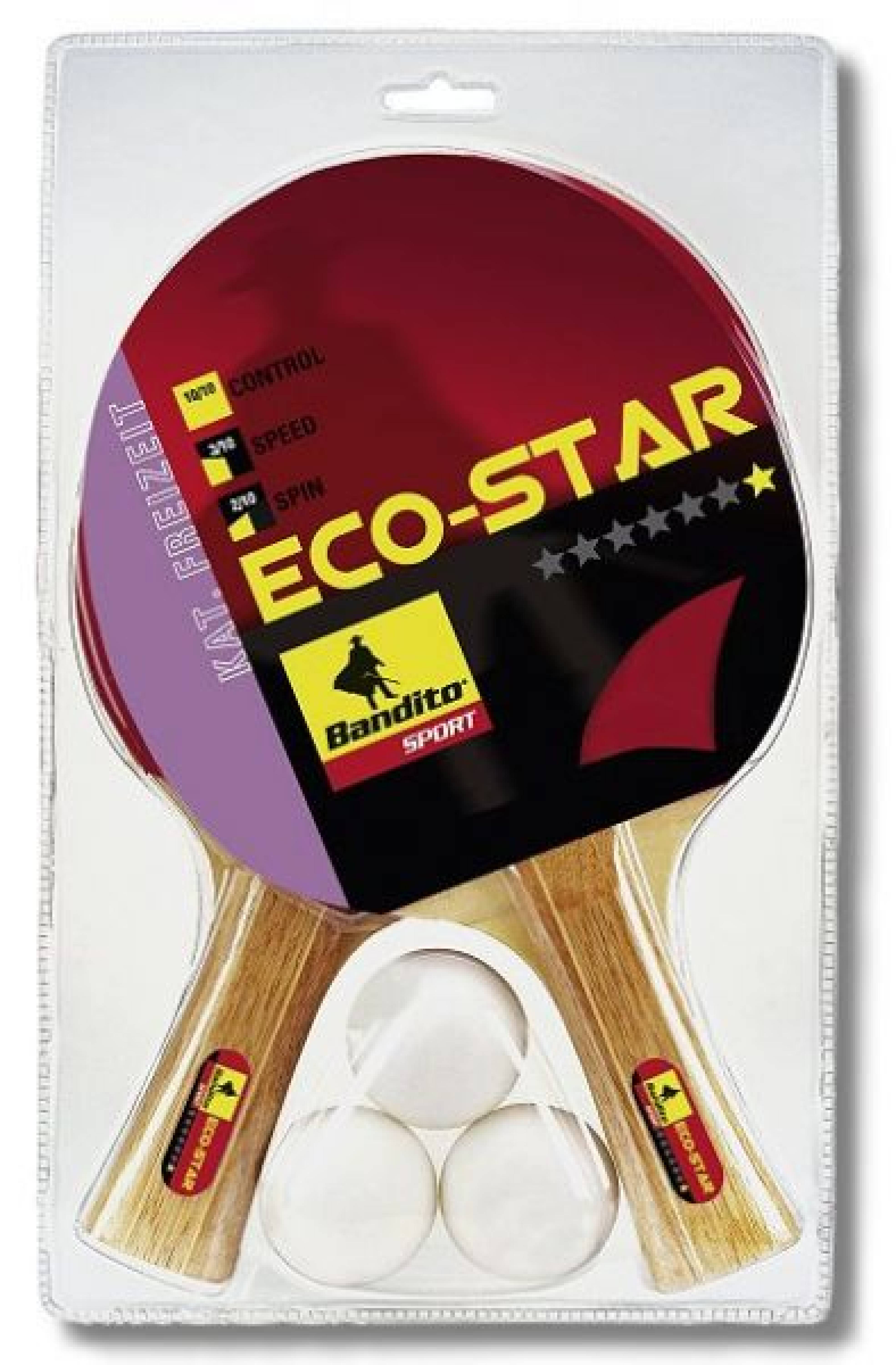 ECOSTAR SET - 2 x pálka + míčky na stolní tenis