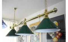 lampa de luxe 3 lampová zelené stínidlo/zlatá tyč