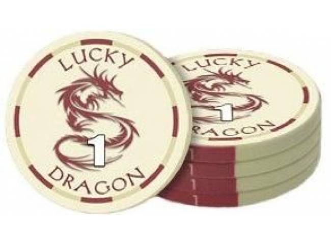 Poker chip Lucky Dragon - hodnota 1 