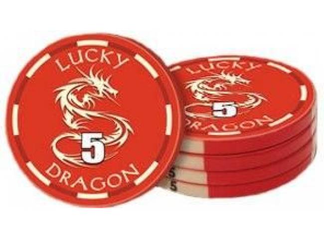 Poker chip Lucky Dragon - hodnota 5