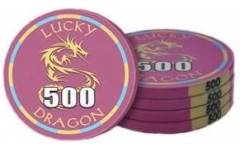Poker chip Lucky Dragon - hodnota 500